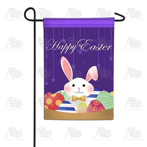 Happy Easter Cartoon Bunny Double Sided Garden Flag