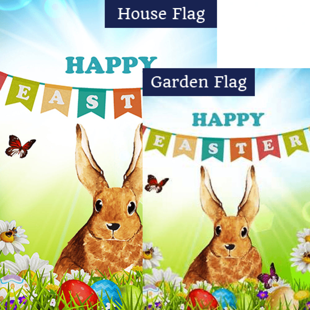 Happy Easter Banner Double Sided Flags Set (2 Pieces)