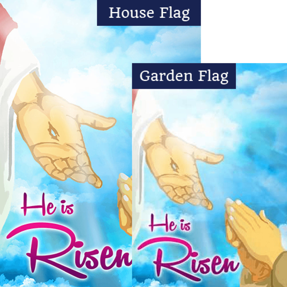 He Will Raise You Up Double Sided Flags Set (2 Pieces)