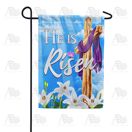 He is Risen Sky and Lilies Double Sided Garden Flag