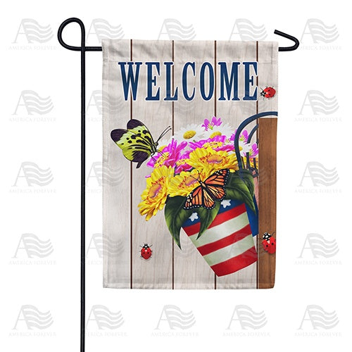 Welcome American Spring Double Sided Garden Flag