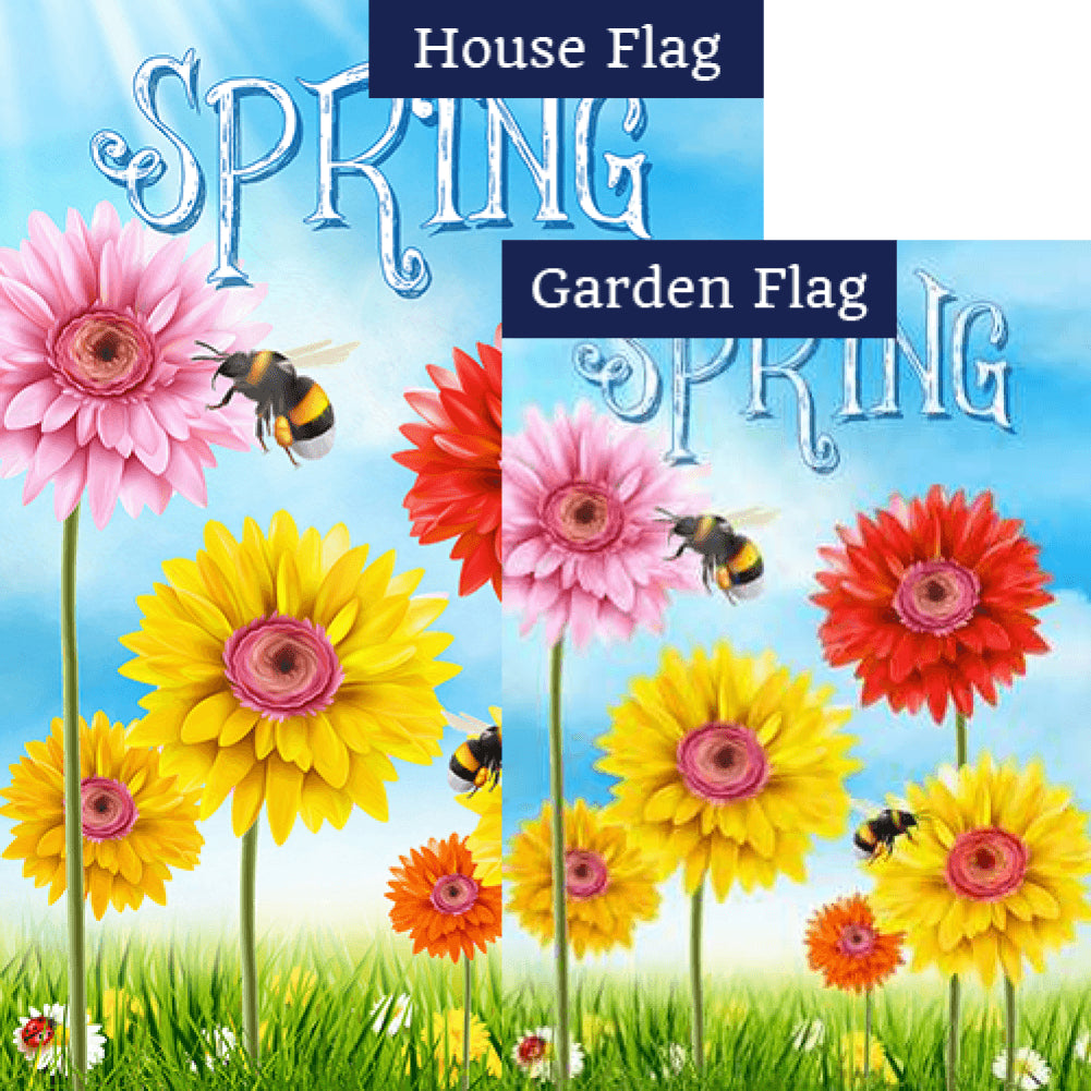 Spring Bees Flags Set (2 Pieces)