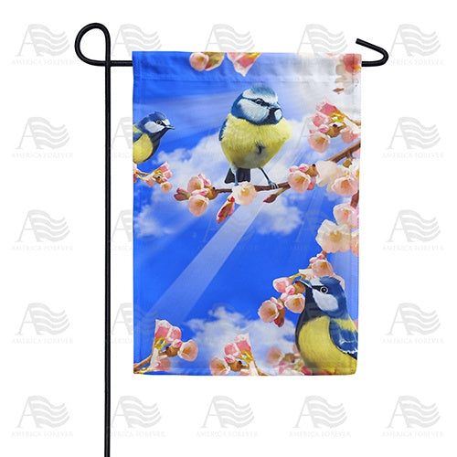 Spring Sunshine and Bluebirds Double Sided Garden Flag