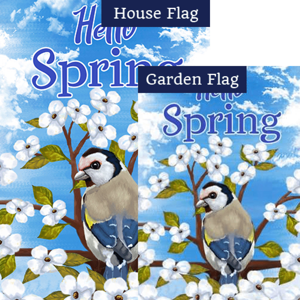 Hello Spring Bluebird Flags Set (2 Pieces)