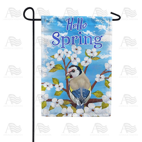 Hello Spring Bluebird Double Sided Garden Flag