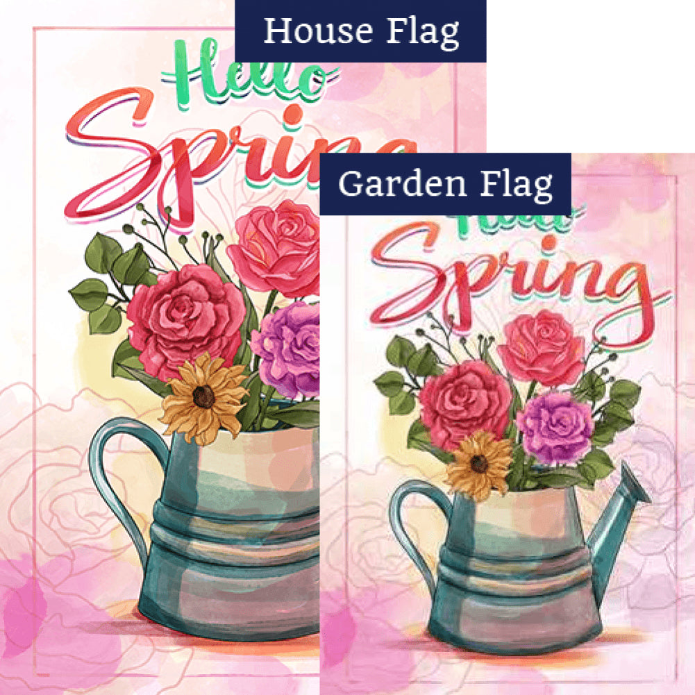 Watercolor Spring Flowers Flags Set (2 Pieces)