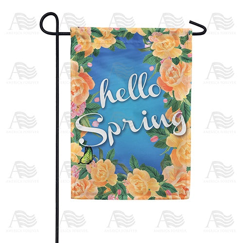Orange Spring Flowers Double Sided Garden Flag
