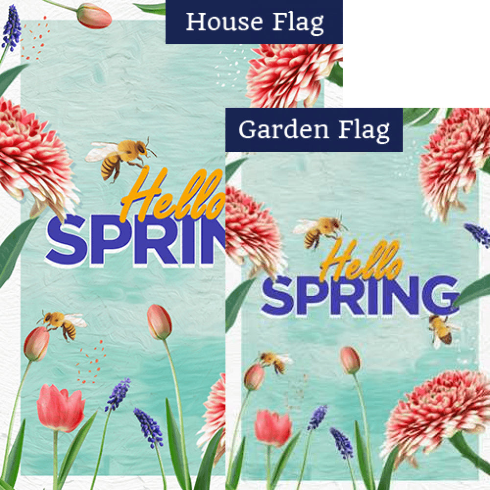 Spring Flowers at the Lake Flags Set (2 Pieces)