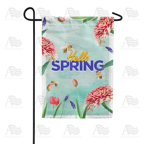 Spring Flowers at the Lake Double Sided Garden Flag