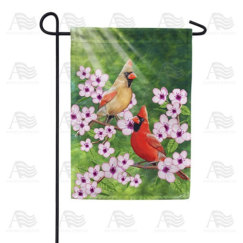 Spring Cardinals Double Sided Garden Flag