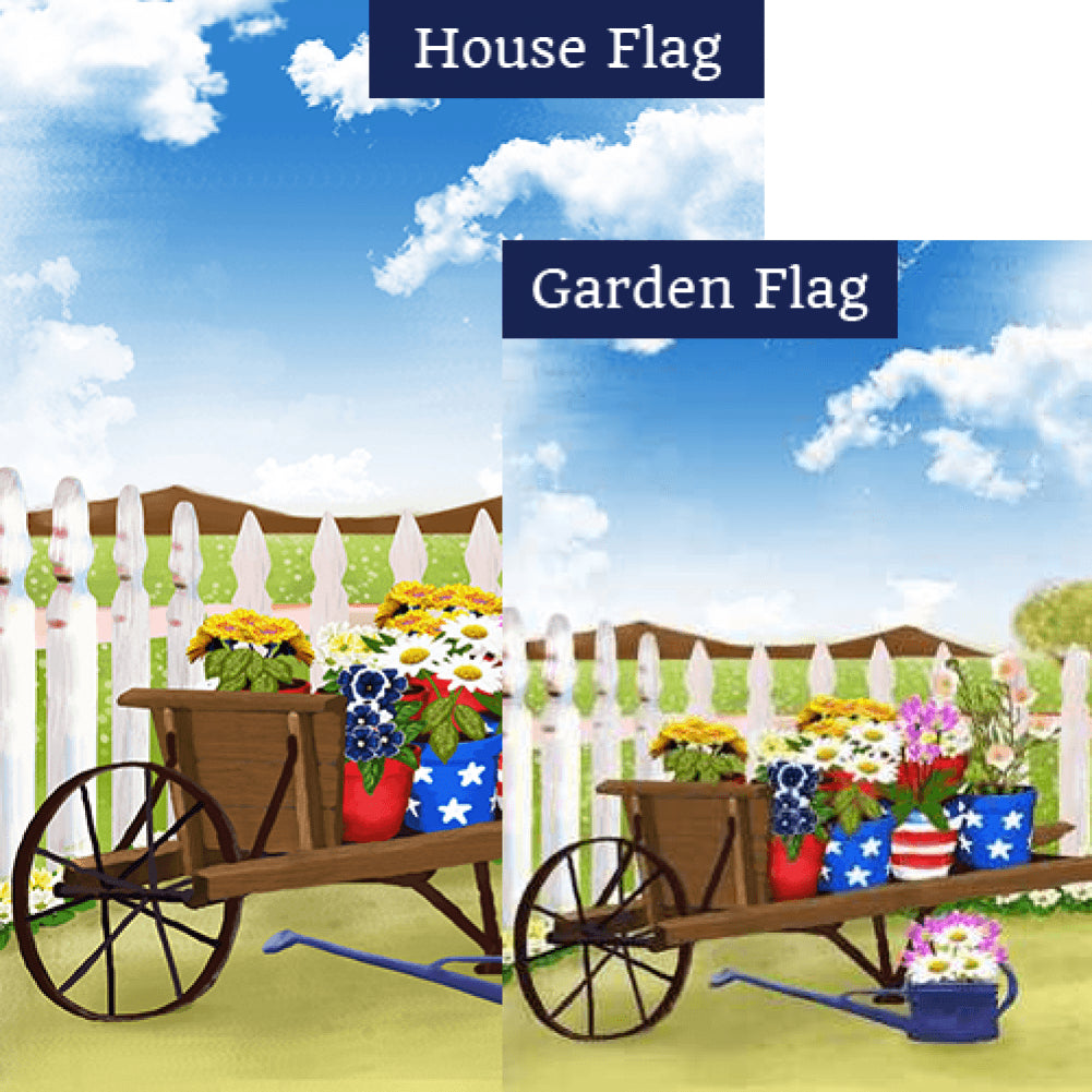 Spring Flowers Wheelbarrow Flags Set (2 Pieces)