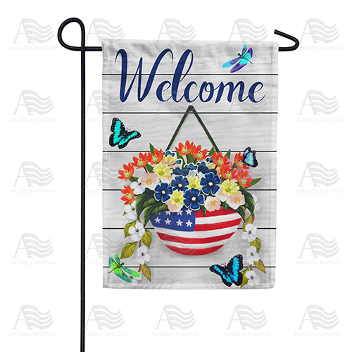 Welcome American Spring Butterflies Double Sided Garden Flag