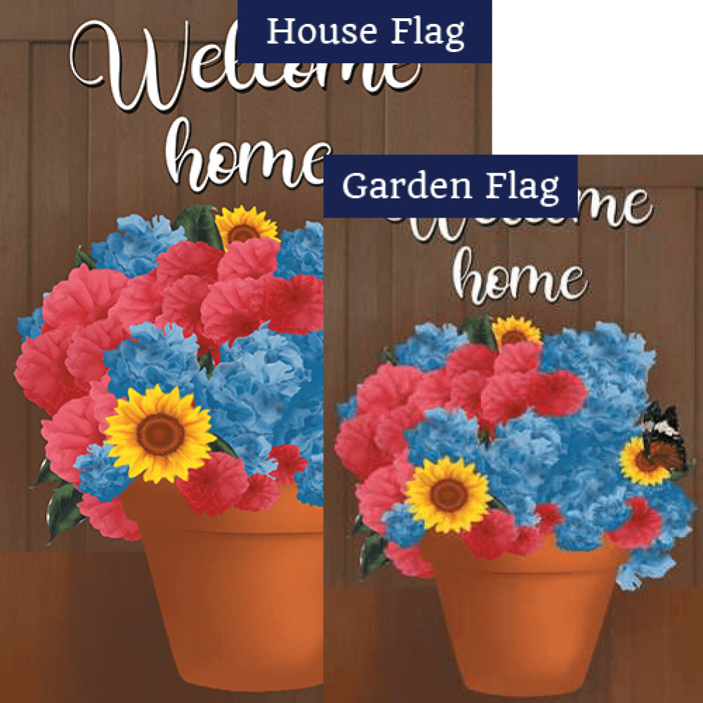 Welcome Spring Flower Pot Flags Set (2 Pieces)