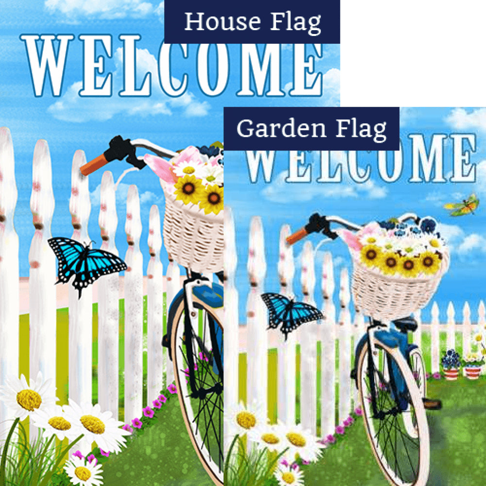 Basket Full of Flowers Flags Set (2 Pieces)