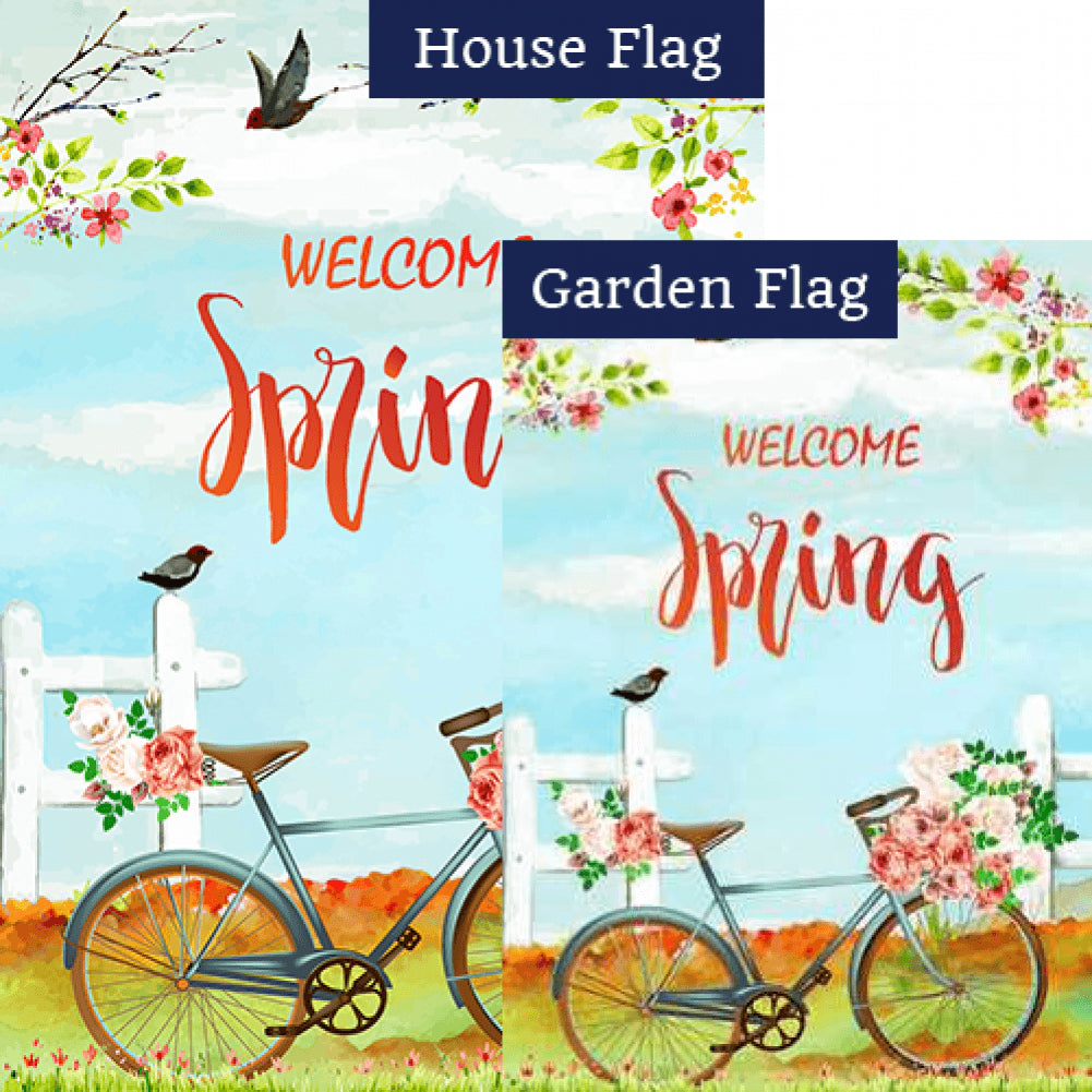 Vintage Spring Bicycle Flags Set (2 Pieces)