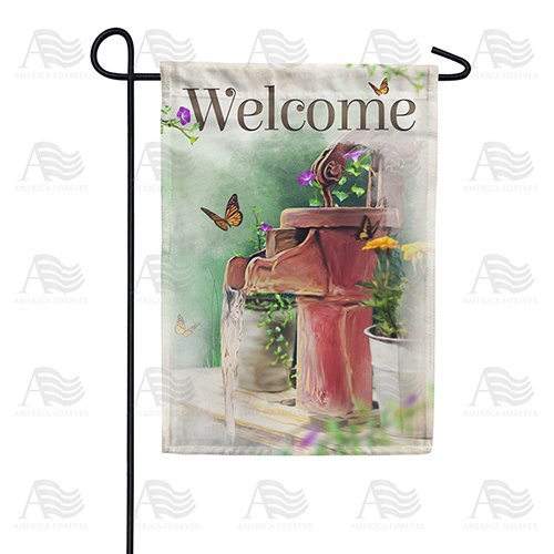 Vintage Spring Water Pump Double Sided Garden Flag