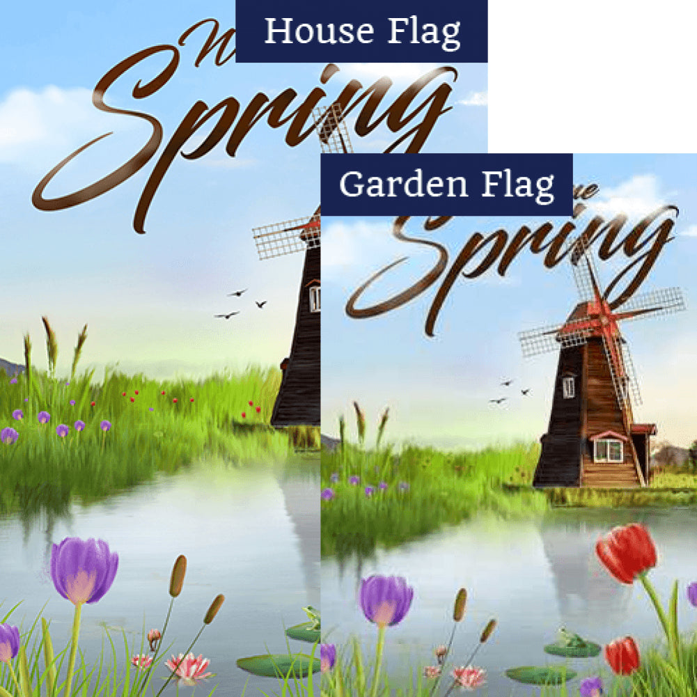 Windmills and Tulips Flags Set (2 Pieces)