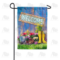 Garden Shed Welcome Double Sided Garden Flag