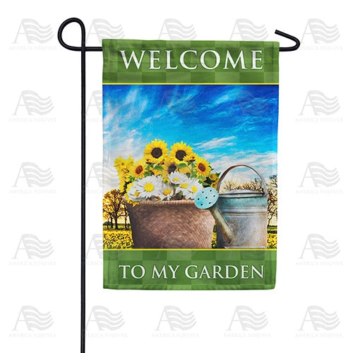 Welcome To My Garden Flowers Double Sided Garden Flag