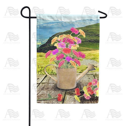 Mountain Zinnias Double Sided Garden Flag