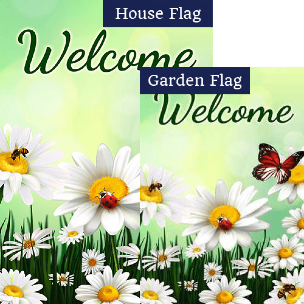 Daisies Welcome Flags Set (2 Pieces)