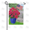 Patriotic Red Geraniums Double Sided Garden Flag