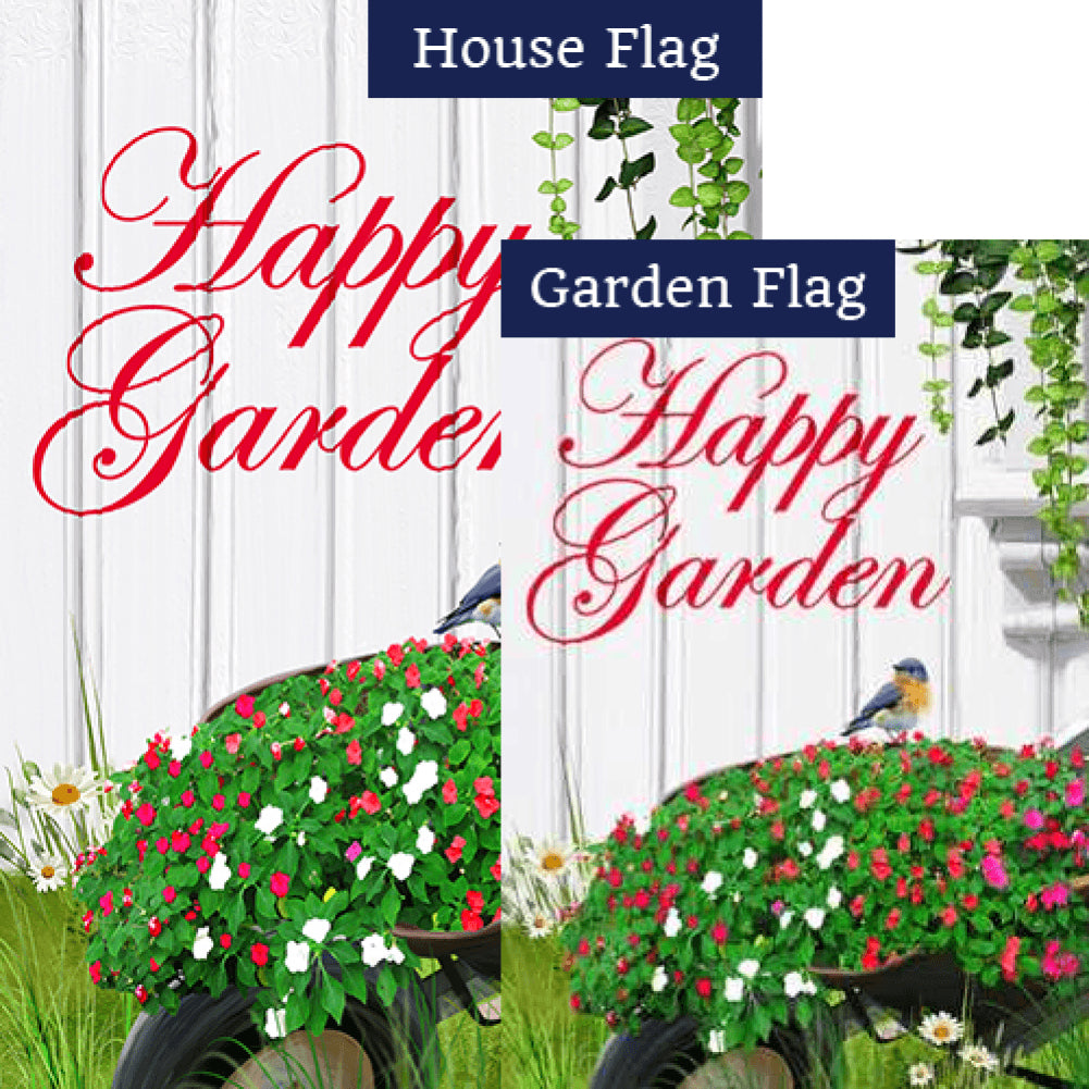 Happy Garden Double Sided Flags Set (2 Pieces)