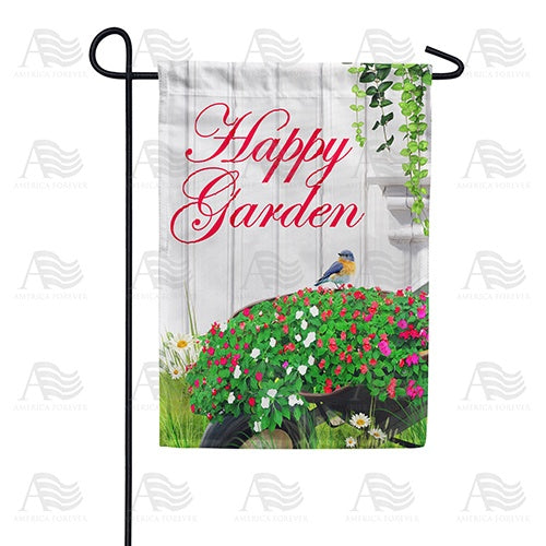 Happy Garden Double Sided Garden Flag