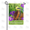 Goldfinch And Iris Welcome Double Sided Garden Flag