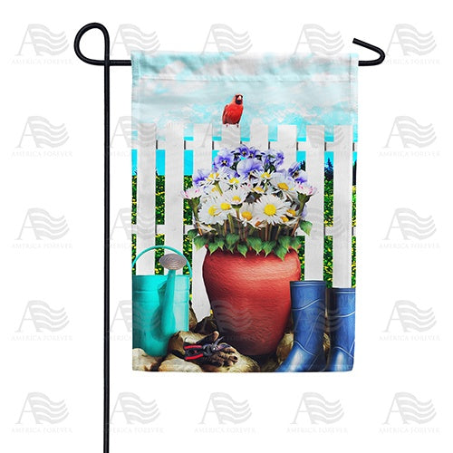 Planting Flowers Double Sided Garden Flag