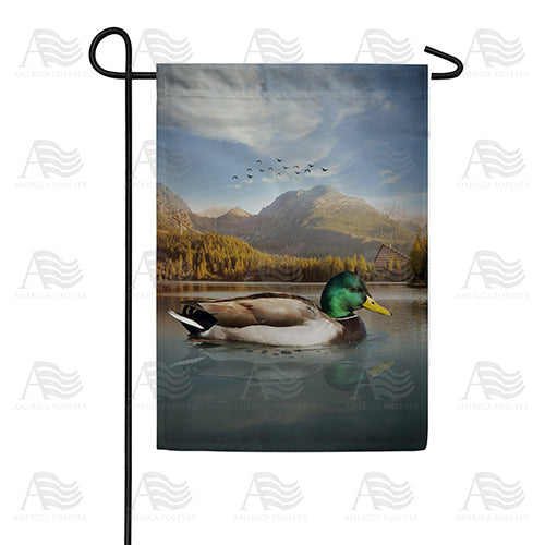 Mallard On Lake Double Sided Garden Flag