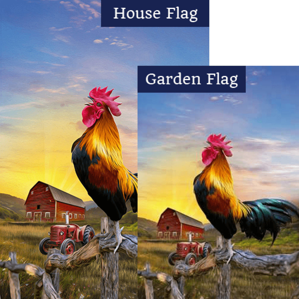 Cock-doodle-do! Double Sided Flags Set (2 Pieces)