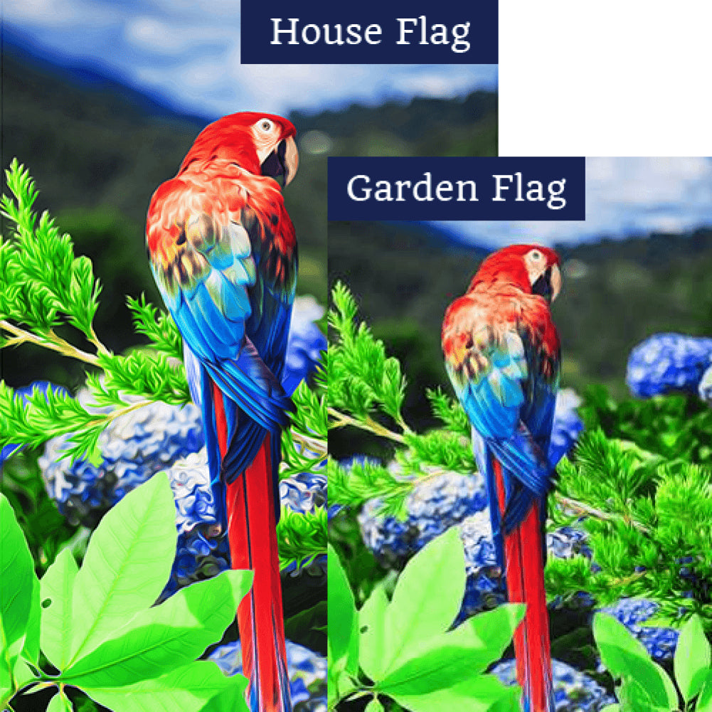 Colorful Macaw Double Sided Flags Set (2 Pieces)