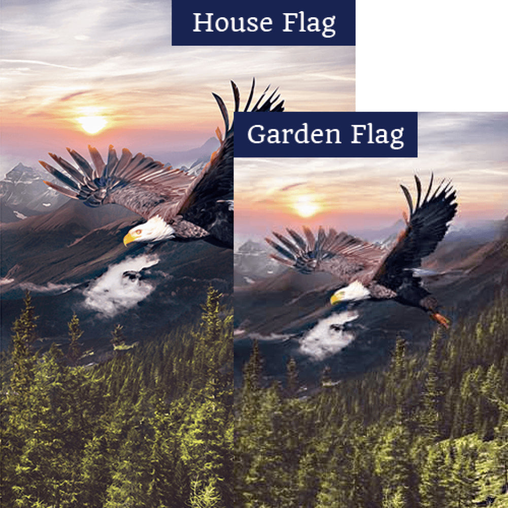 Eagle Evening Flight Double Sided Flags Set (2 Pieces)