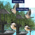Chickadees At Feeder Double Sided Flags Set (2 Pieces)
