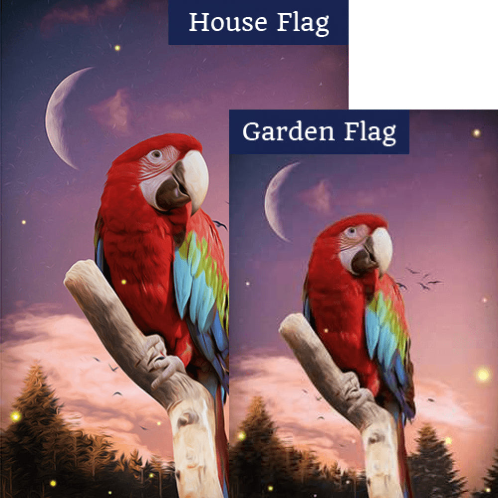 Moonlight Macaw Double Sided Flags Set (2 Pieces)