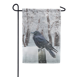 Winter Crow Double Sided Garden Flag