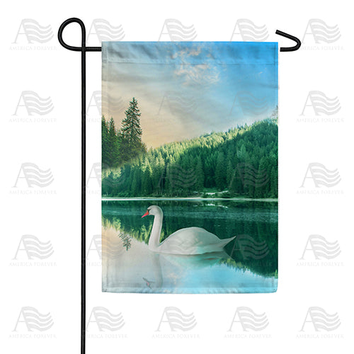 Swan Lake Reflection Double Sided Garden Flag