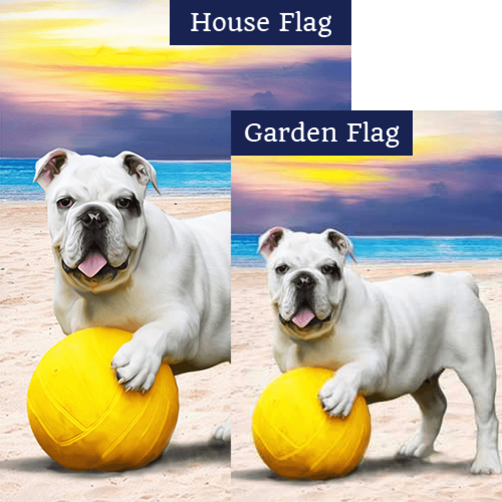 Beach Ball Bulldog Double Sided Flags Set (2 Pieces)