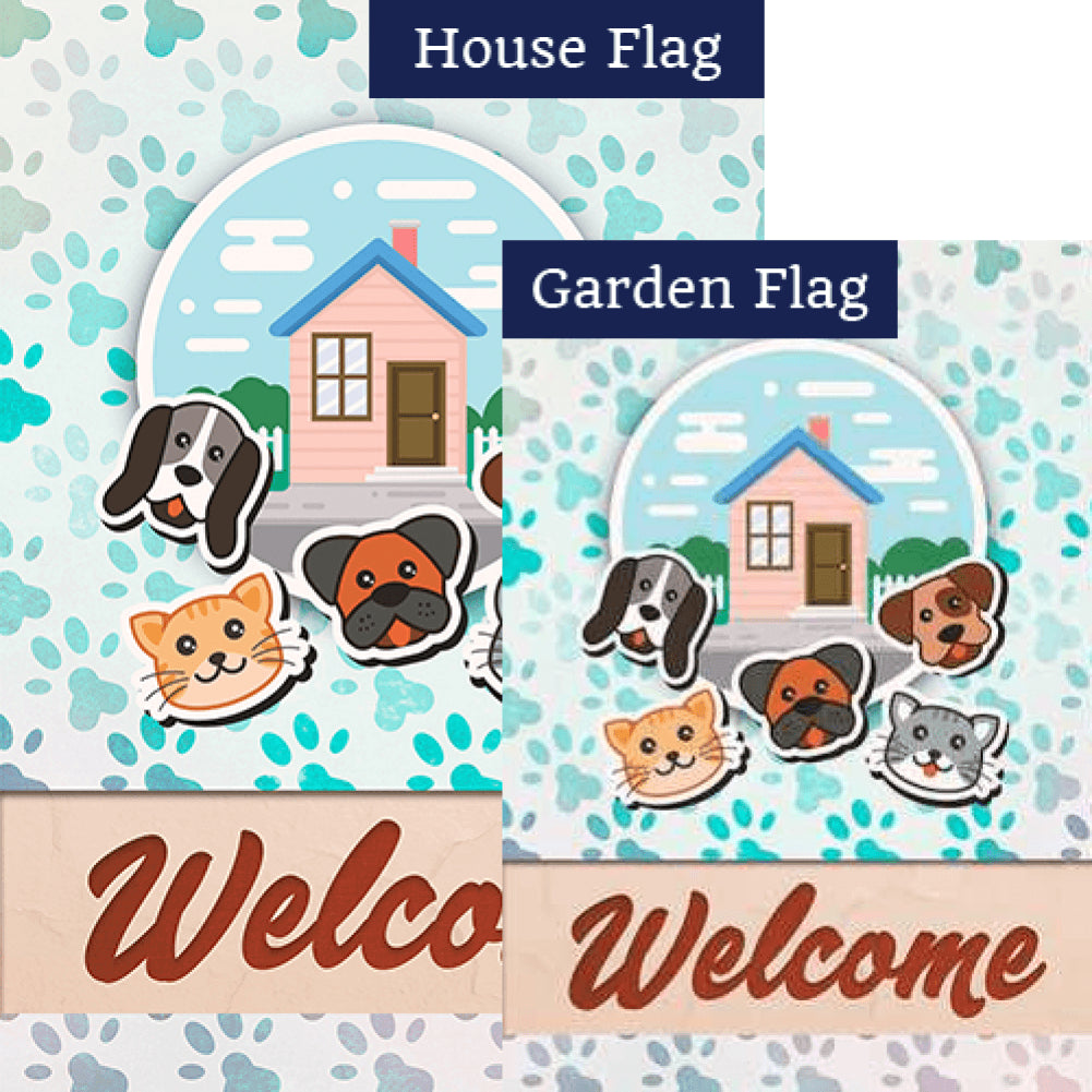 Pet Loving Home Double Sided Flags Set (2 Pieces)
