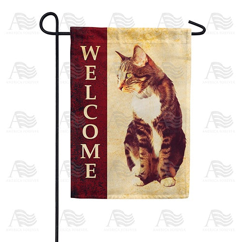Welcome Cat Double Sided Garden Flag