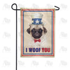 Uncle Sam Pug Double Sided Garden Flag