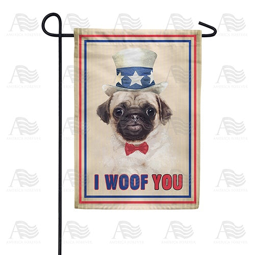 Uncle Sam Pug Double Sided Garden Flag