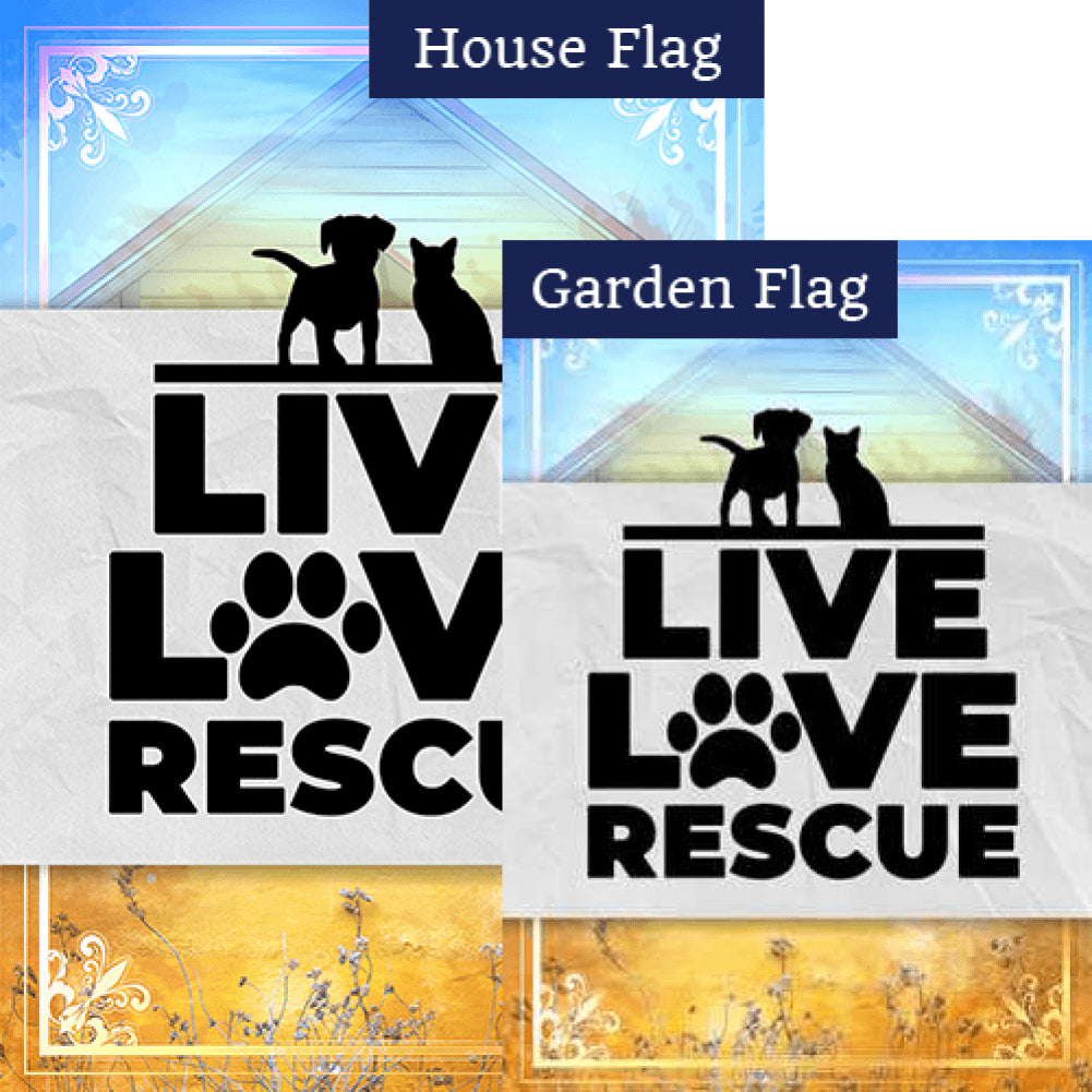 Live Love Rescue Double Sided Flags Set (2 Pieces)