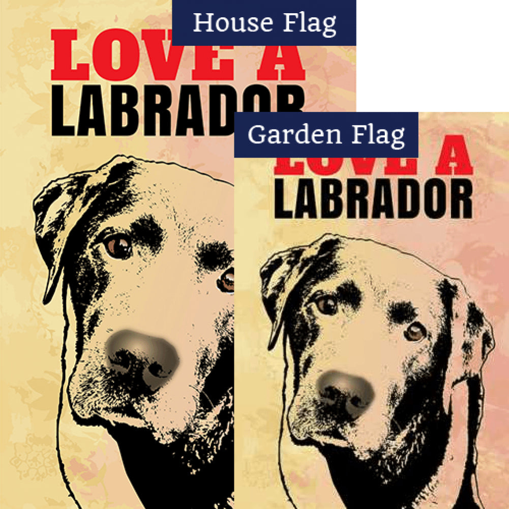 Love A Labrador Double Sided Flags Set (2 Pieces)