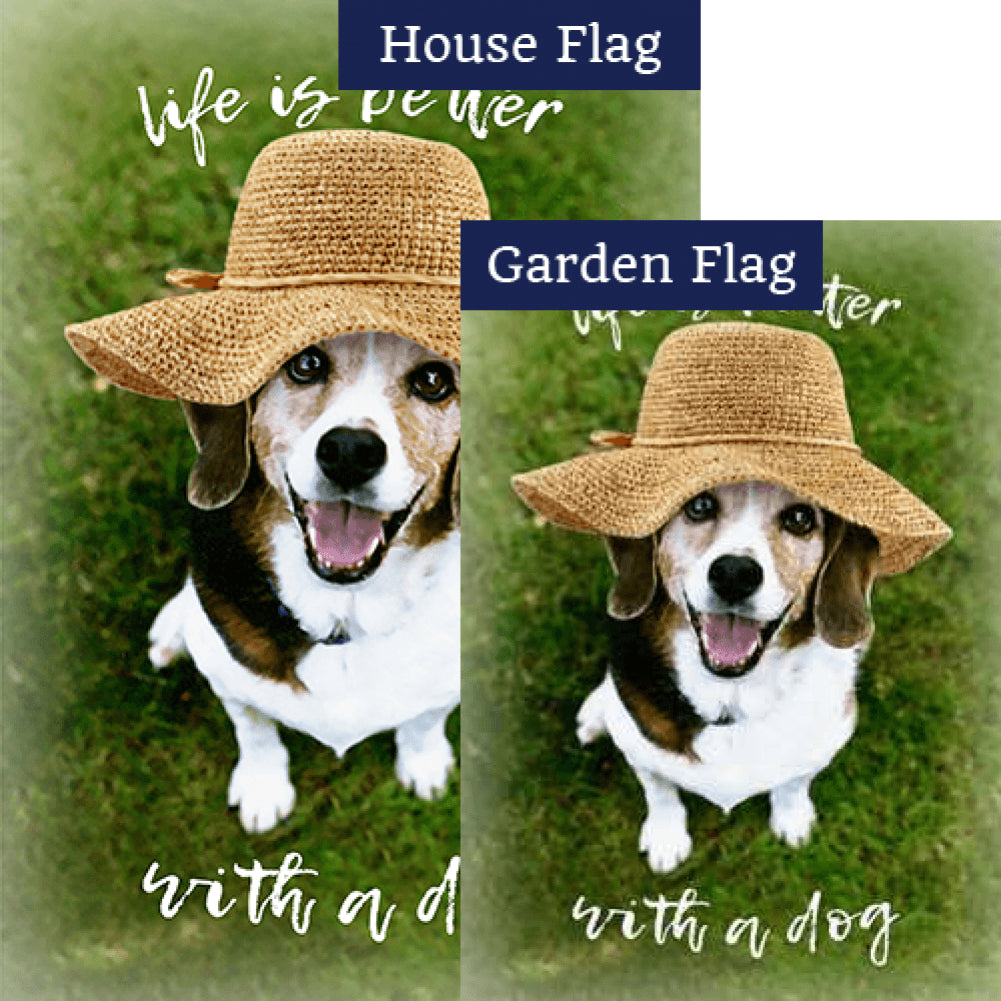 Life Is Better With A Dog Double Sided Flags Set (2 Pieces)