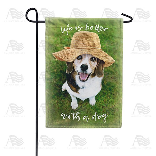 Life Is Better With A Dog Double Sided Garden Flag