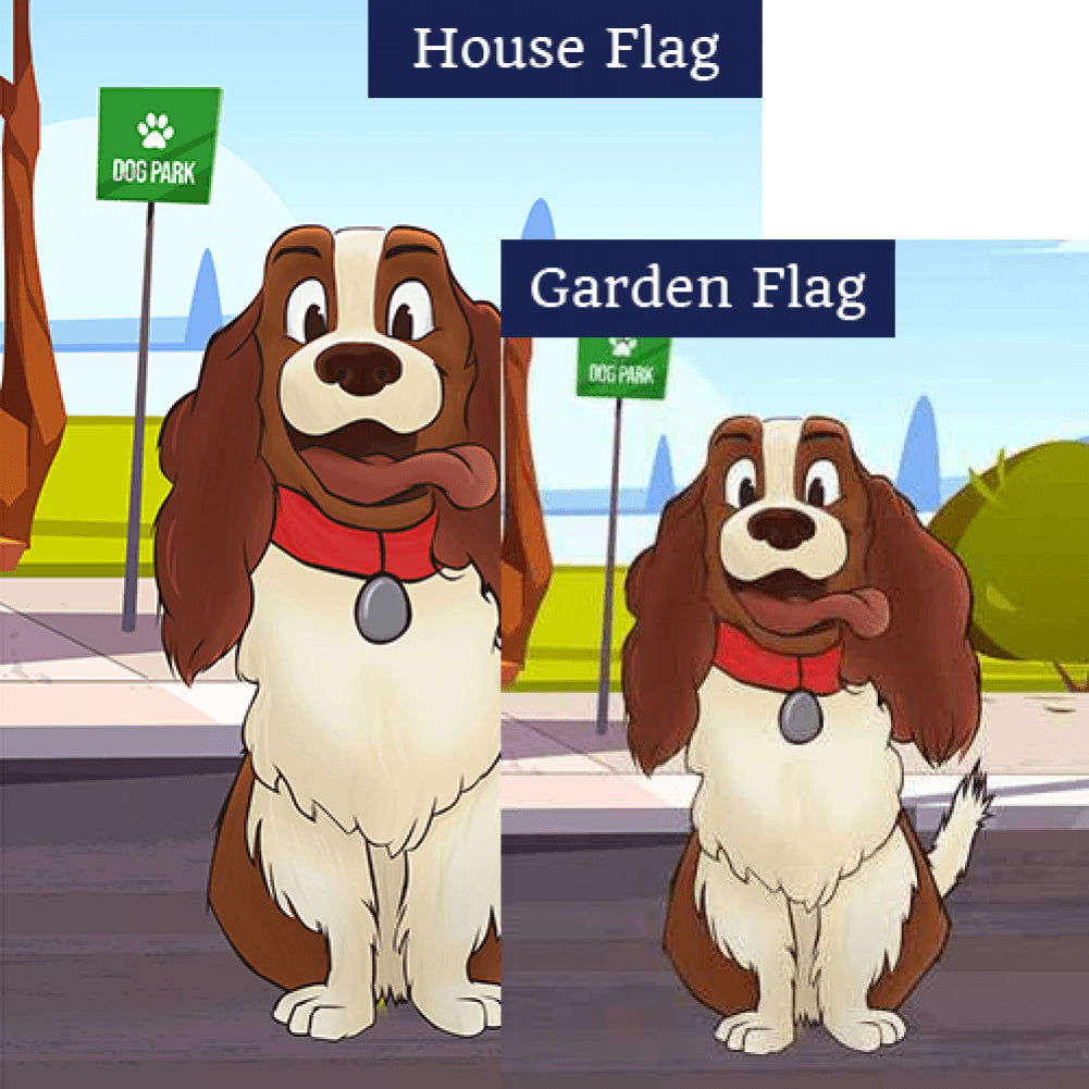 "Can We Go To Dog Park?" Double Sided Flags Set (2 Pieces)