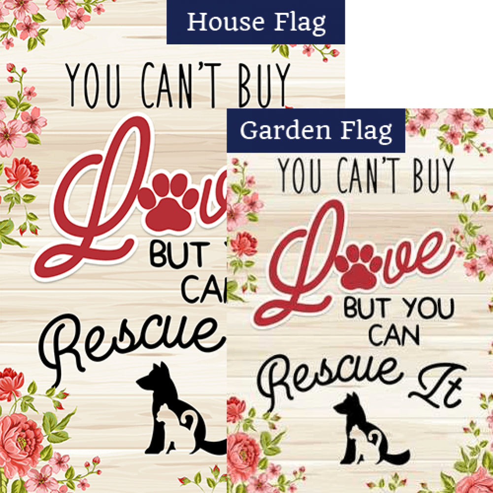 Rescue A Pet Double Sided Flags Set (2 Pieces)