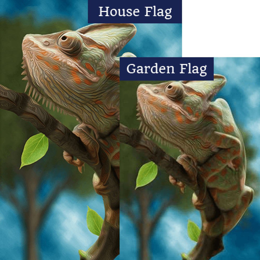 Chameleon Lizard Double Sided Flags Set (2 Pieces)